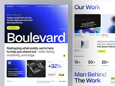 Boulevard™ – Digital Design Studio Web Concept agency website branding clean creative agency design design studio editorial figma design homepage landing page portfolio product typography ux ui design visual identity web web design website