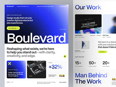Boulevard™ – Digital Design Studio Web Concept agency website branding clean creative agency design design studio editorial figma design homepage landing page portfolio product typography ux ui design visual identity web web design website