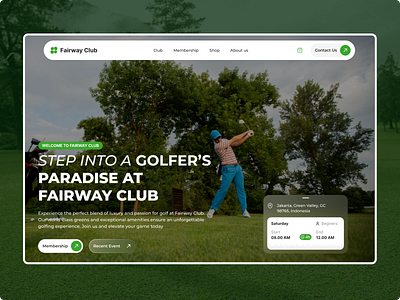 Golf club website athlete clean corporate website creative website ecommerce fitness golf golf club golf club website landing page luxury sports minimal website professional sport web ui ux web design