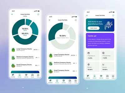 Investment App - Portfolio cleanui dribbble financeux fintechdesign fintechstartup founders investmentapp mobileappdesign productdesign saasdesign stockapp uxdesign wealthmanagement