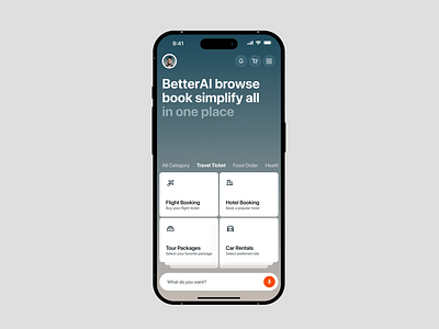 BetterAI - Hotel Booking App ai app airbnb animation booking car rental flight booking hotel app hotel booking luxury hotel mobile app online booking app room booking service app ticket tour travel agency travel app ui design vacation wavespace