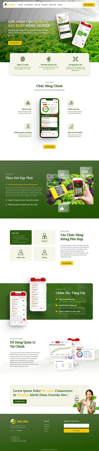 Landing page app quản lí vườn