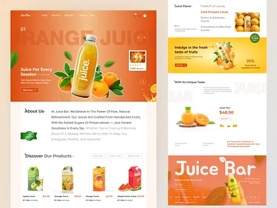 Fruit Juice Website UI Design ecommercewebsite figmadesign fruitejuice illustration inspiration juicelandingpage juiceuidesign juicewebsite orangejuice productdesign shofiphy shopifydesign