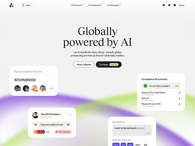 Brix AI platform ai ai website design homepage hr landing page neural network saas startup ui ux upwork web design
