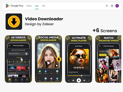 Video Downloader App – Eye-Catching Play Store Graphics