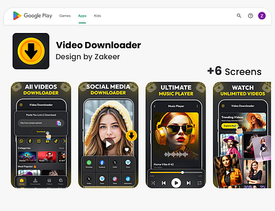 Video Downloader App – Eye-Catching Play Store Graphics