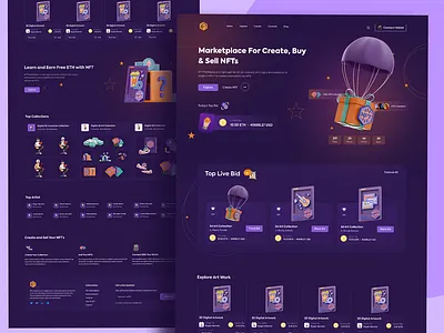 NFT Marketplace UI/UX Design brand identity design figma graphic design photoshop ui