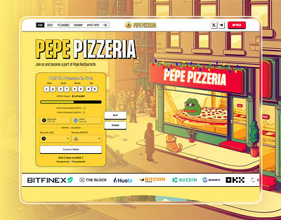 Meme Coin Website / Meme Coin Landing Page character design crypto landing page crypto meme degen landing page meme meme coin meme coin dashboard meme coin homepage meme coin landing page meme coin template meme coin website meme token pepe pepe coin pepe pizze coin web design