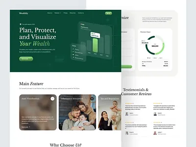 Wealthly - Wealth Management Home Page animate animation b2b banking clean dipa inhouse finance fintech investment landing page modern design saas startup ui ui design uiux wealth wealth management web design website