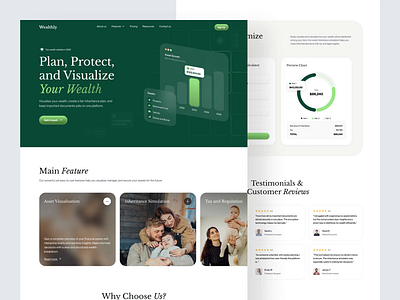 Wealthly - Wealth Management Home Page animate animation b2b clean dipa inhouse finance fintech investment modern design saas startup ui uiux wealth wealth management wealth tech web design website