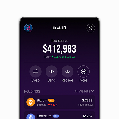 Crypto Wallet concept crypto design ui ux