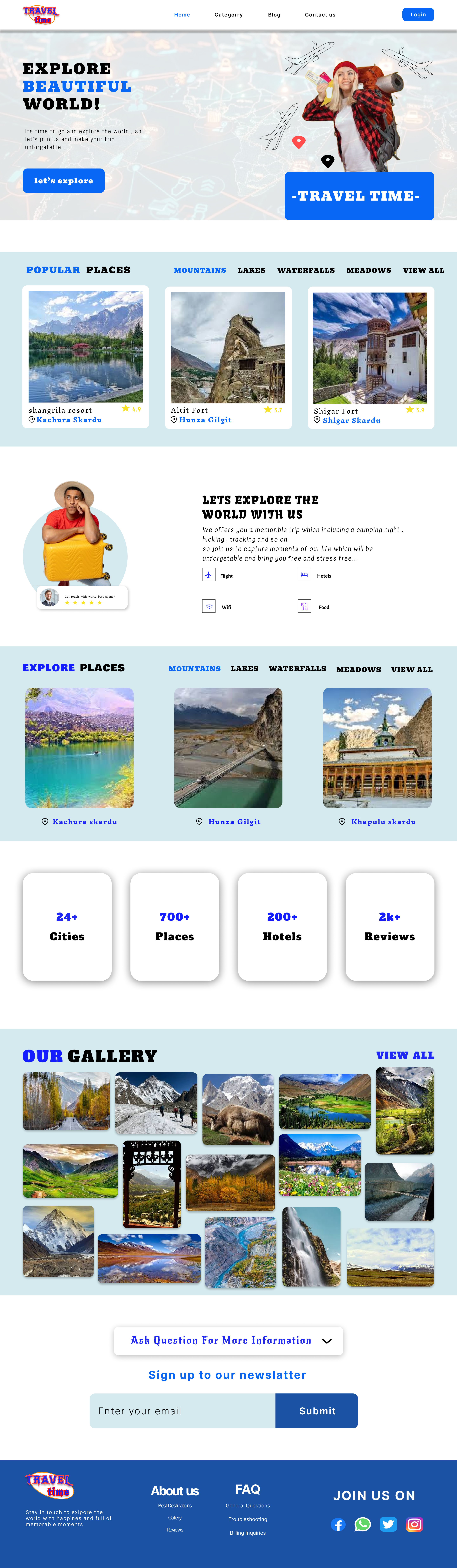 Explore Beautiful World Landing page canva figma mobile app design travel agencies ui design ux research web design