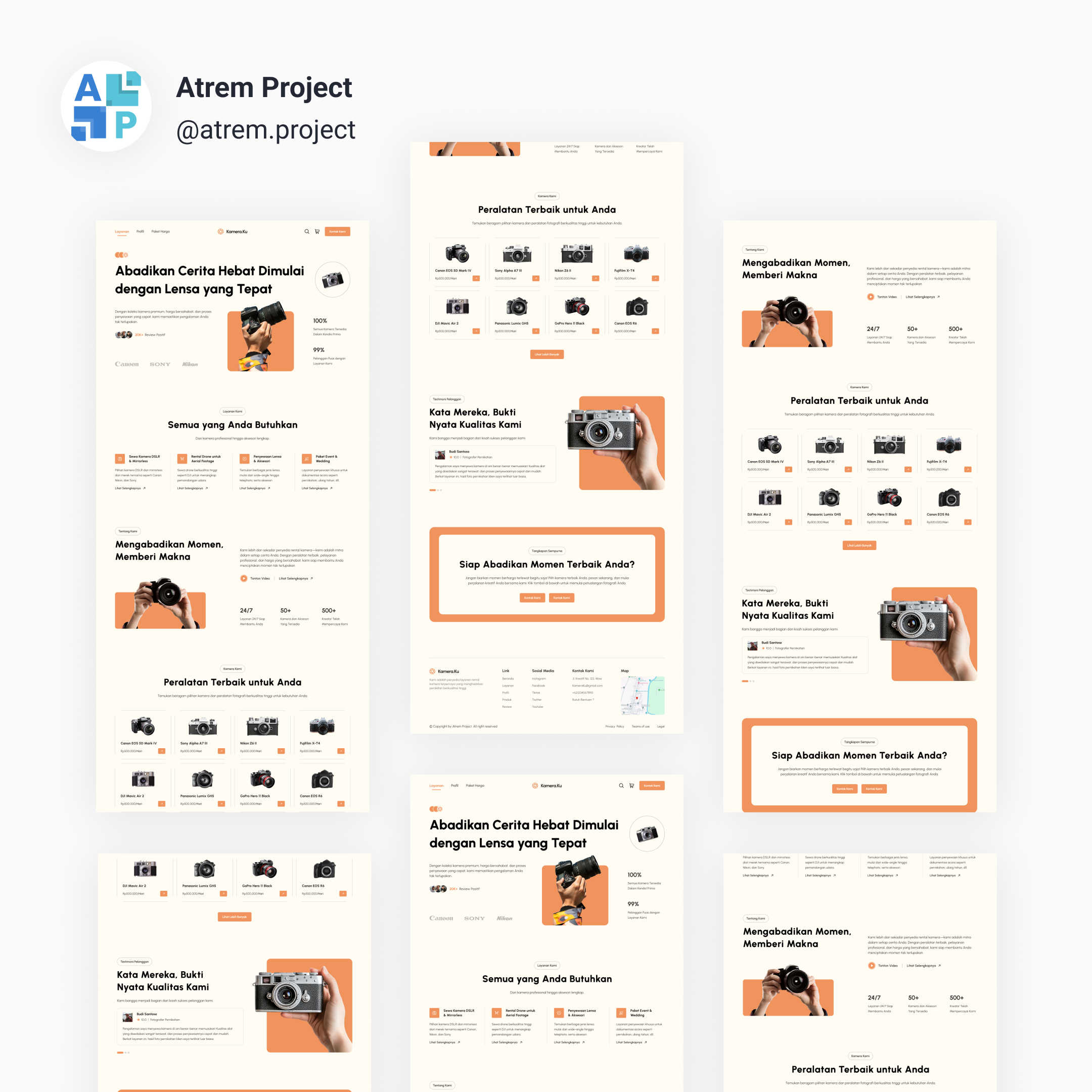 Kamera.Ku - Landing Page Rental Camera atrem project figma mobile app ui ui design uiux user interface ux ux design web design