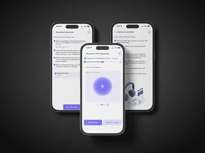 All-in-One English Placement Test UI – Smart, Intuitive & Mobile allinoneapp appexperience cleaninterface edtechapp edtechux englishappdesign englishplacement figmadesign intuitiveux languagelearning learningplatform mobileux modernui placementtestui smartui testinterface uiforlearning userfocuseddesign uxdesign uxforeducation