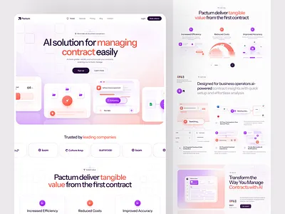 Pactum website design - Saas ai design landing page saas ui user interface web webdesign website