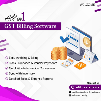Social Media Poster ( GST Billing Software ) branding design graphic design logo product design ui uiux web app