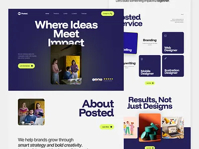 Digital Agency Website bold branding clean digital agency digital agency website modern design ui uidesign uiux web design website