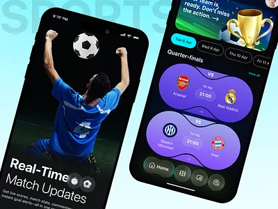 Football Live Streaming App UI – Watch Matches Anytime, Anywhere app app design football football app football streaming ios live football live sports app live streaming app match day mobile mobile app product design soccer sports sports app