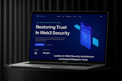 Modern Web3 Security Landing Page cryptouxdesign digital safety interface landing page modern design security software development webset technological website ui ux uxdesign walletintegrationux web design web design page web page web3 web3landingpage website page