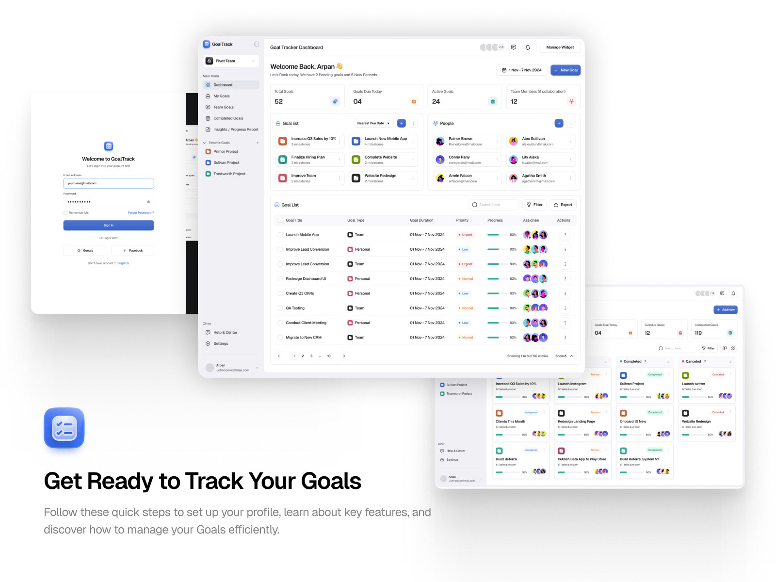 All-in-One Project & Task Management Dashboard 3d animation branding design graphic design illustration logo motion graphics organization saas ui vector