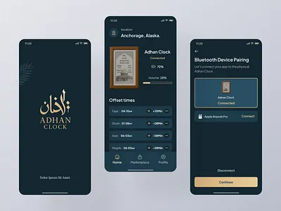 Adhan Clock - Smart Islamic Art & Prayer App Concept android app app design concept design dribbble graphic design ios app ios app design islamic app design mobile app mobile app design ui uiux ux ux design