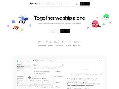 Cycle new website. agents animation footer landing page menu reel website