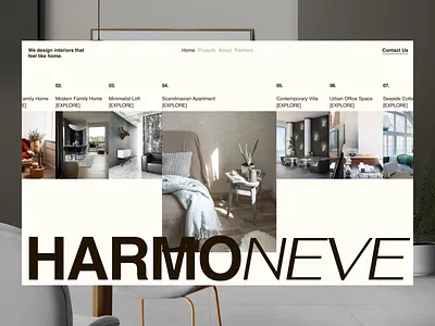 Harmoneve - Interior Design Studio Website design figma figma design interior interior design interior design website interior landing page minimalist ui ui uiux ux web web design website