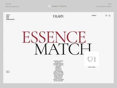 💍 Tilary Essence Match ai branding composition design graphic design jewelry landing landing page logo marketing type typography ui ui design ui ux ux ux design web web design website