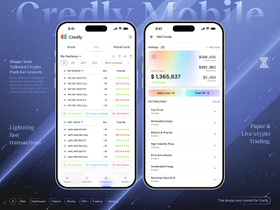 Fintech Mobile app - Investments Page application banking branding charts dashboard finance finance dashboard fintech fintech mobile illustration light theme markets page minimal mobile design stocks trading trading exchange ui web design