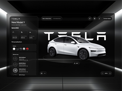 Tesla configurator app black and white car car website clean configurator custom design drive electricity figma graphic design minimal minimalist photoshop tesla ui ux web website design