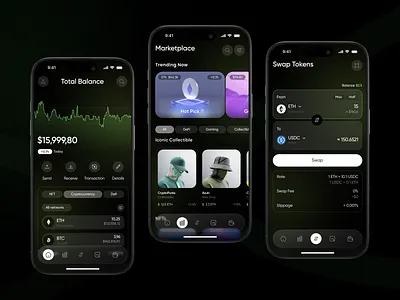 Cryplock Mobile – The Future of Web3 in Your Pocket 💱 ai aichatbot crypto crypto wallet darkui desktopapp fintech graphic design marketplace mvp nft swap token web3 web3ux webflow
