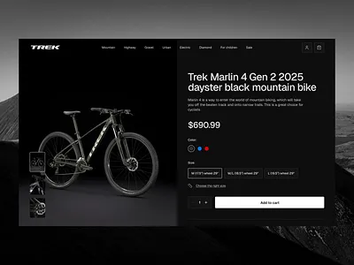 TREK Product Page Redesign bikedesign bikeshop branding clean cleanui designtrends ecommerce figma graphic design interfacedesign minimal minimalui onlineshopping productpage responsivedesign trekbikes ui uidesign web webdesign