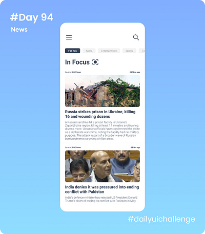DailyUI 094 - News dailyui094 dailyuichallenge design ui uiux ux
