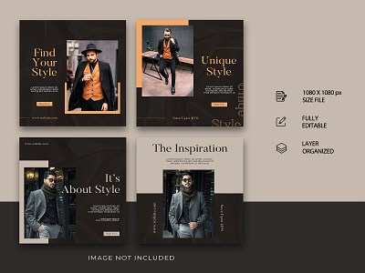 A Unique Set Of Men's Social Media Design. animation banner design branding carousel design creative design facebook ads fashion post graphic design illustration instagram post men fashion motion graphics photoshop design social media soical media ui