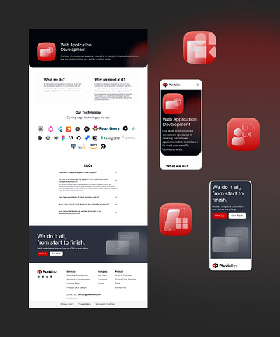 PluviaDev Web Design agency freelance graphic design minimalist modern simple ui design web design