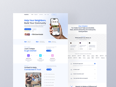 HelpNest-Local Community Help & Exchange Landing page. cleandesign communityapp communitydesign creativedesign exchangeplatform figmadesign helpapp helping neighbour helpingneighbour landingpage minimalui modernui socialhelp socialplatform uiux uiuxdesign webdesign webdesigntrends websiteui webui