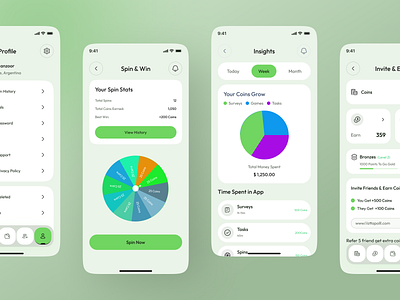 Paid Survey Based App UI/UX Design appdesign mobile dashboard mobile design paid surveys app paidsurvey rewardapp rewardpoints rewards collect rewards collect mobile app survey surveyapp ui design ux design