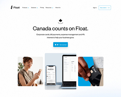 Float Financial - hero section redesigned canada crypto figma financial fintech float hero hero section homepage insurance landing page tech uiux ux design uxui web3 website