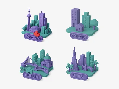 3D Isometric City Icon 3d city 3d illustration felt texture isometric design