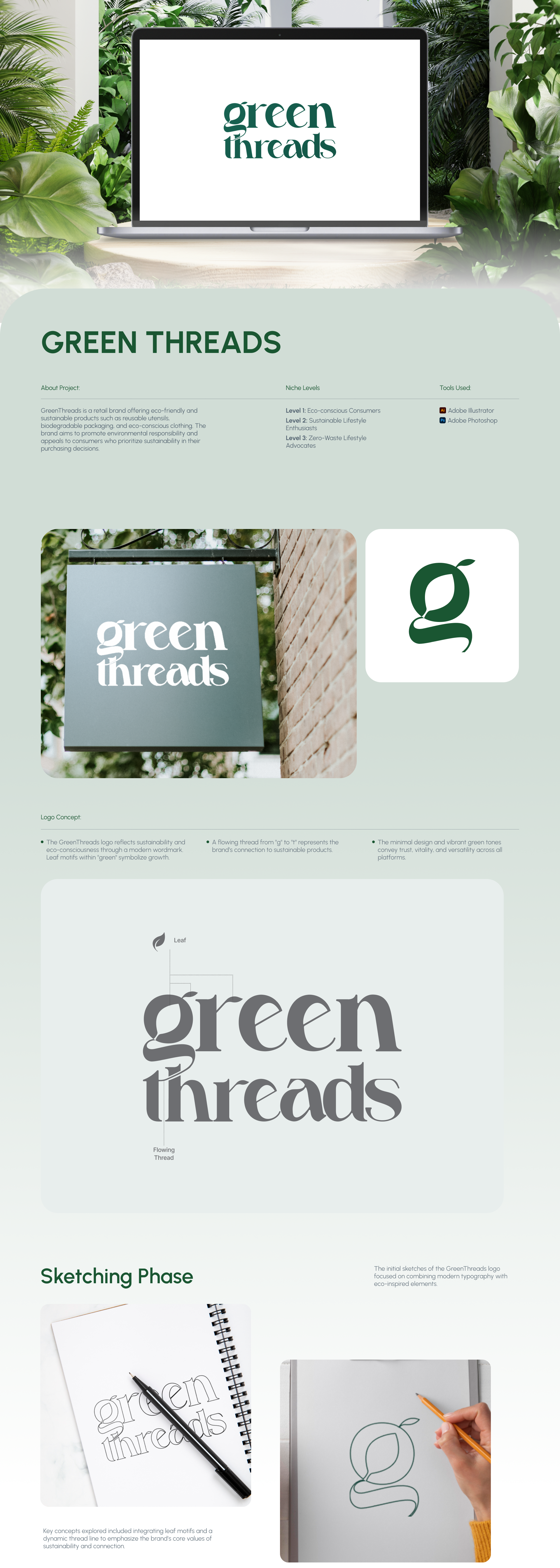 Green Threads - Sustainable brand Identity and Logo Design