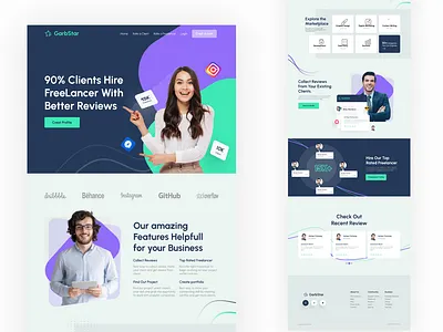 Professional Landing Page UI Design for a Freelance Recruitment figma landing page ui user interface uxui web design