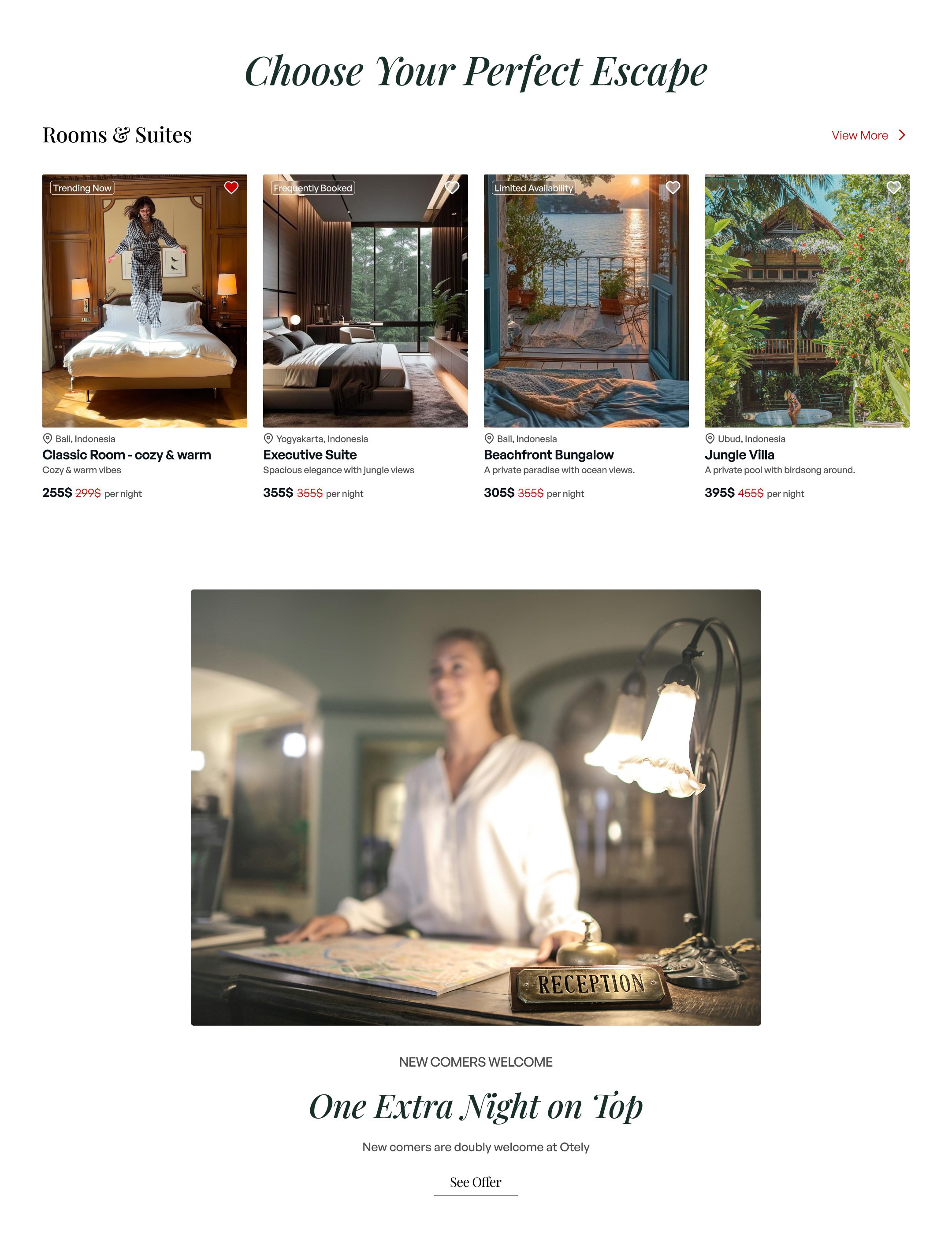 Designing a stay that speaks comfort & character. figma freelance graphic design homepage hospitality hotel landing luxury minimal product design reception reservation sharp ui ux