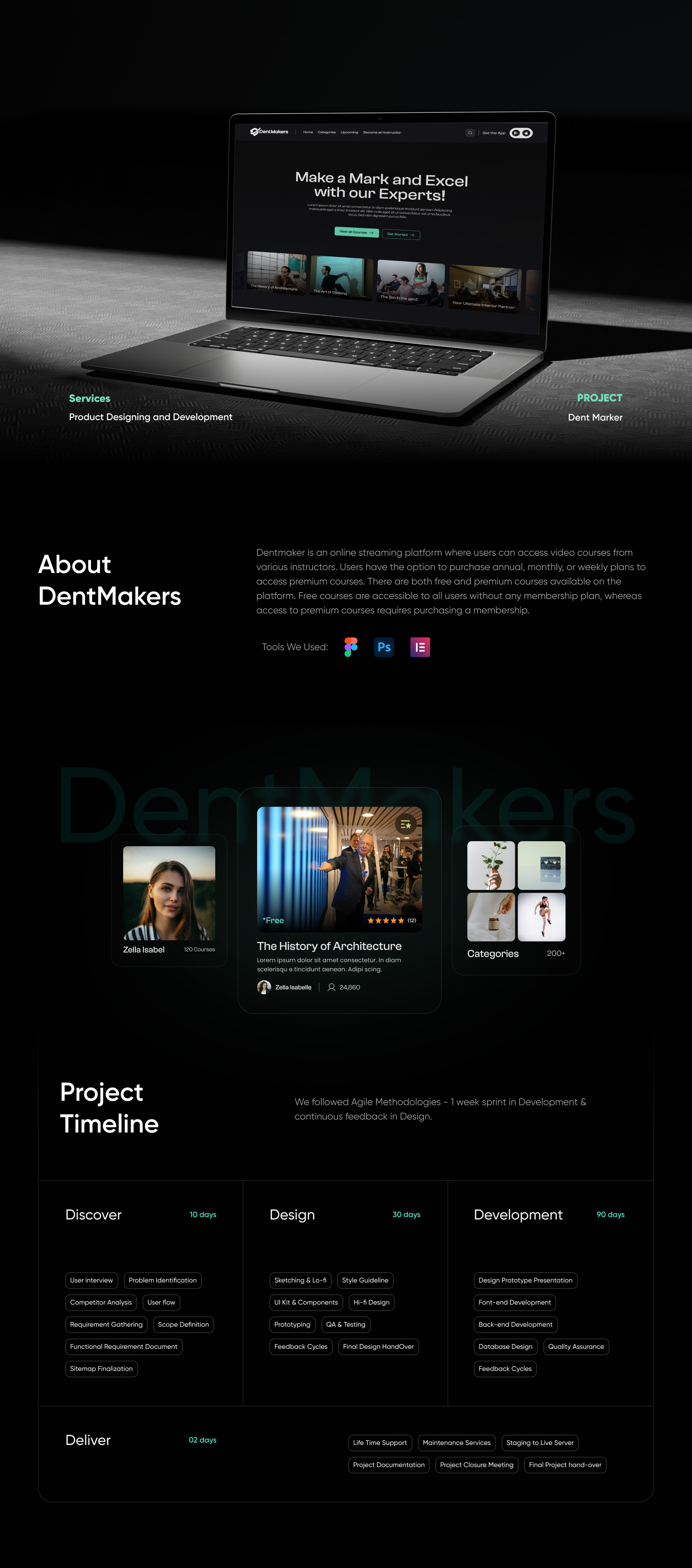 Dent Marker - Complete Video Streaming Educational Platform course platform ui design thinking in ux edtech platform design figma web ui high fidelity design landing page ux learning platform ui mobile friendly ui modern ui ux design online learning ux product design showcase product ux strategy responsive web design saas dashboard ui subscription ui design ui design system ui ux case study ux for conversions ux research based design web app design