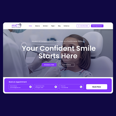 Apex Smile Studio - Modern Dental Website Design appointment booking branding clean website clinic website dental care dental care website dental practice website dental website dentist dentist website dentistry doctor website healthcare website medical website webfolio website website design website inspiration