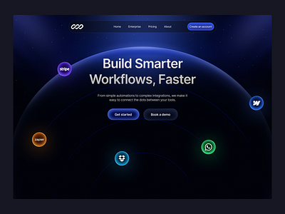 App integration platform - Hero section app integration design hero section landing page modern ui ui ux web app website