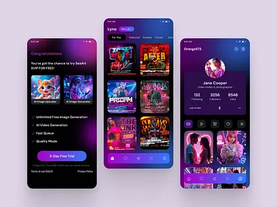 AI Sass Chatbot Mobile App Design Ui ai chatbot app interface chatbot design conversational ui figma design free trial screen mobile app design mobile ui onboarding screen product design profile ui saas app smart assistant tech startup ui ui ux design
