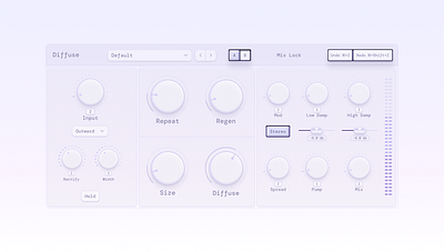 Audio Plugin UI Design Attempt animation prototyping audio plugin branding creative design design figma framer illustration logo skeuomorphism ui ui ux visualdesign