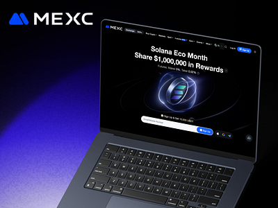 MEXC | TradeC 3d bitcoin crypto exchange platform solana token trade ui ux