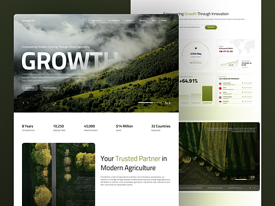 GrowGrid Agriculture - Website Design branding design glass innovation inspiration liquid glass nature simple ui ui design uiux uiux design ux ux design webdesign website