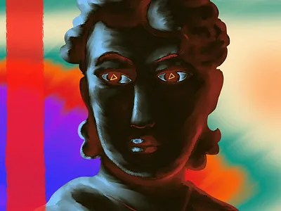 "Living Statue" abstract animation art branding color pencil cover design digital painting draw dream illustration motion graphics music portrait static motion water ink